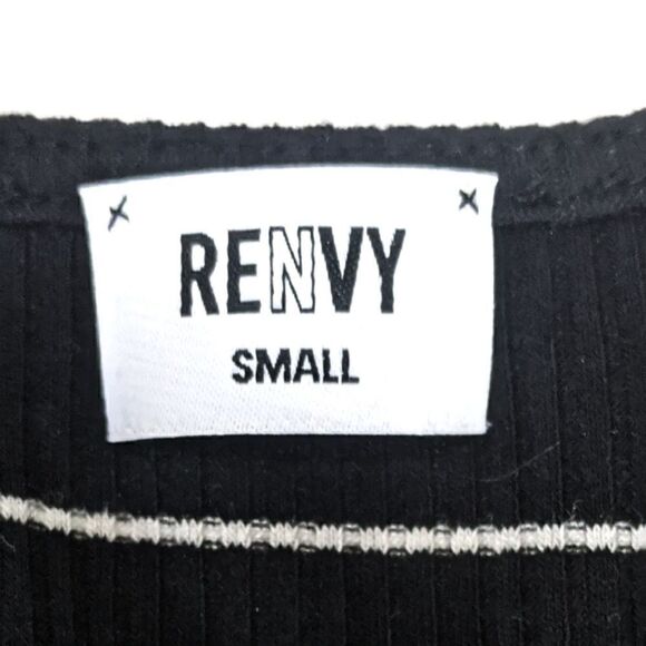Renvy Black Striped Faux Wrap Long Sleeve Mini s S - Picture 4 of 8